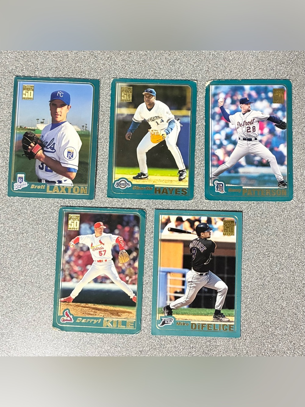 2001 Topps Baseball Cards - Set of 5
